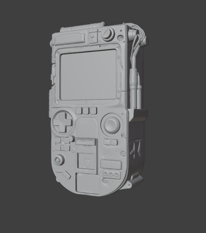 Clay render, 45 degrees