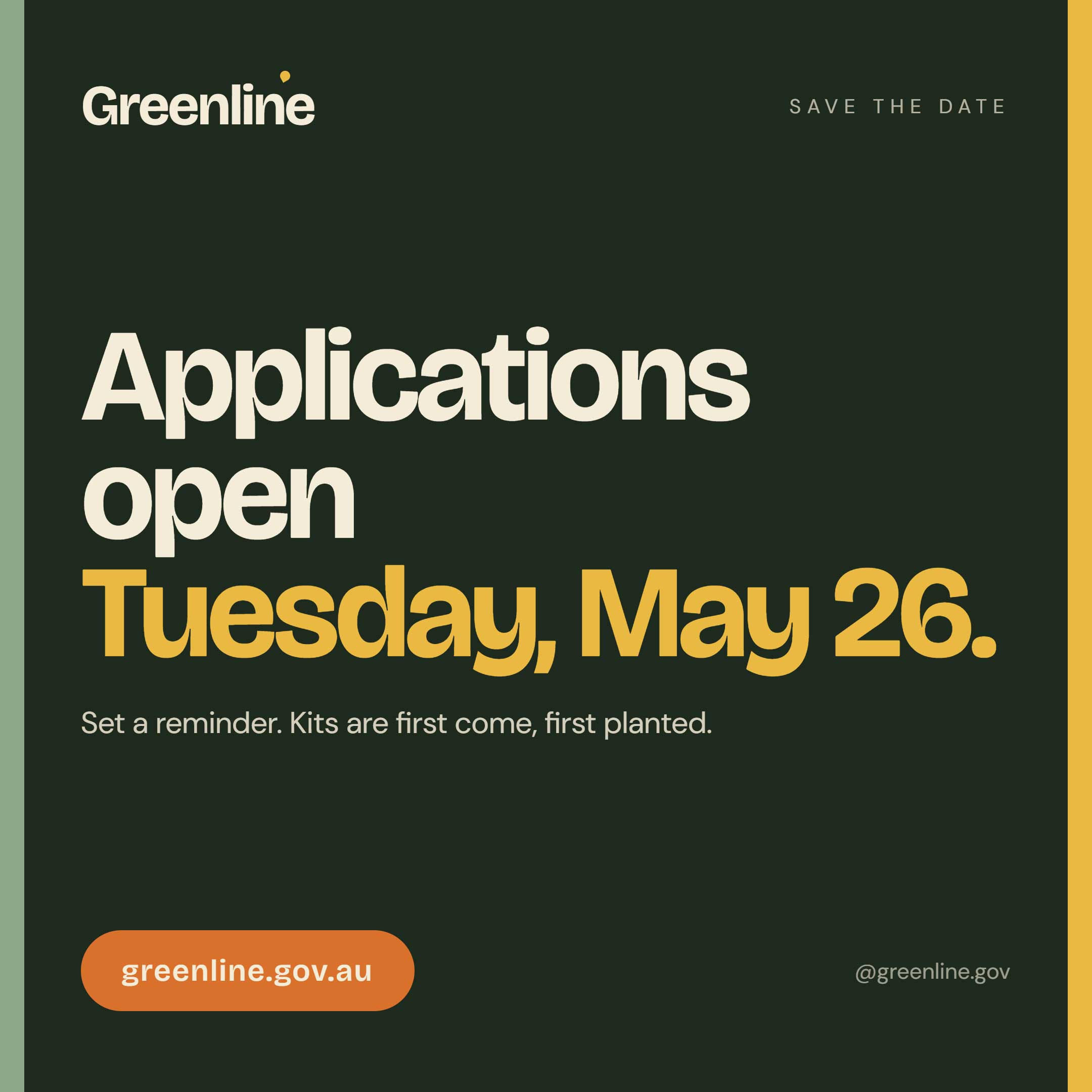 Applications open Tuesday, May 26