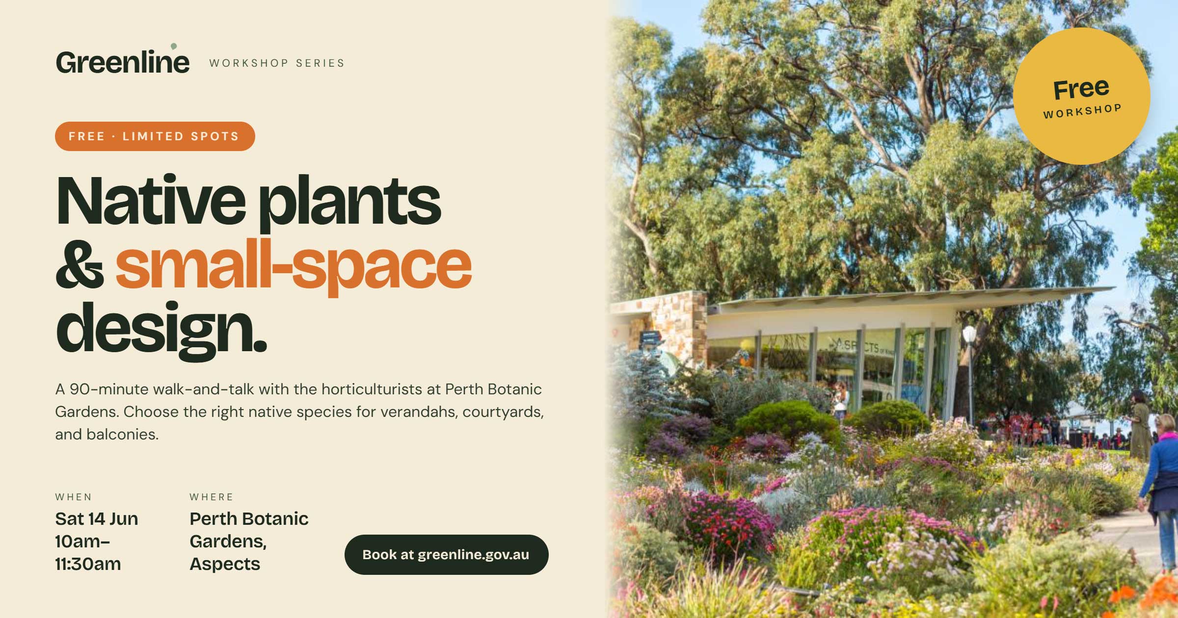 Native plants and small-space design — workshop banner